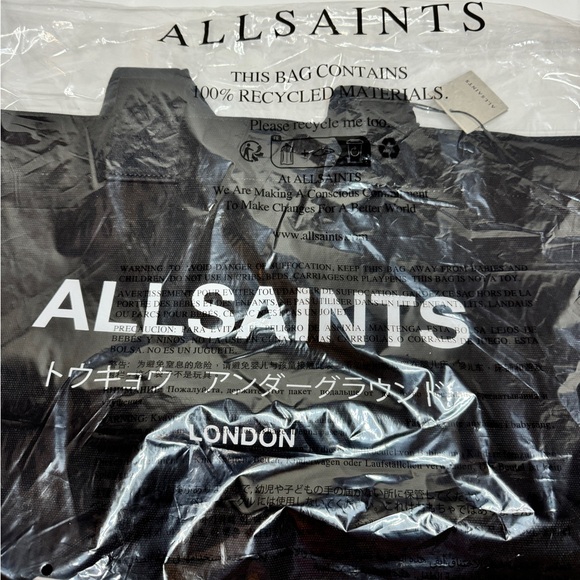 NWT AllSaints Authentic Tote Bag Extra Large - Picture 6 of 9